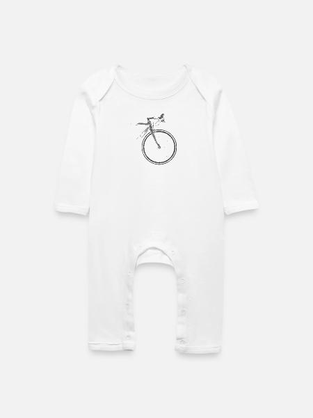 Rennrad - Baby Bio Strampler - Weiß