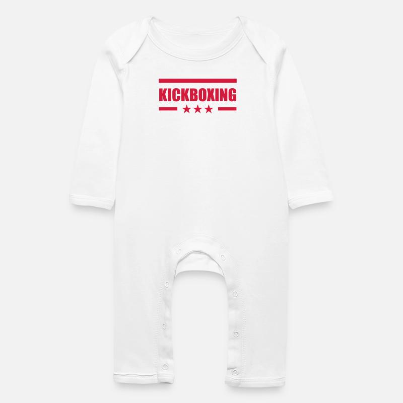 Kickboxing / Kick-Boxeur / Kick Boxing / - Grenouillère bio Bébé - blanc