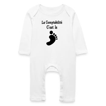comptable / comptabilité / argent / Finance / Euro - Grenouillère bio Bébé - blanc - Devant