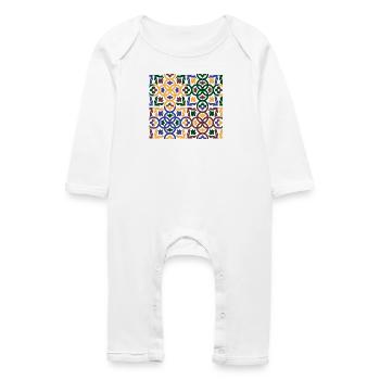 Andalusian Tiles 3 (face mask) - Baby Organic Romper - white - Front