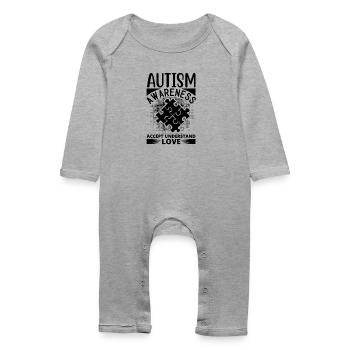 Vibrant pattern on elegant fabric - Baby Organic Romper - heather grey - Front