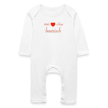 mei herz schlogt boarisch - Baby Bio Strampler - Weiß - Vorne