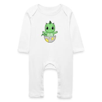 Naissance de bébé Oeuf Dino Naissance - Grenouillère bio Bébé - blanc - Devant