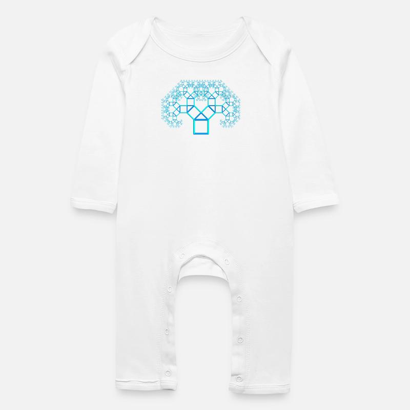 pythagoras tree - Baby Organic Romper - white