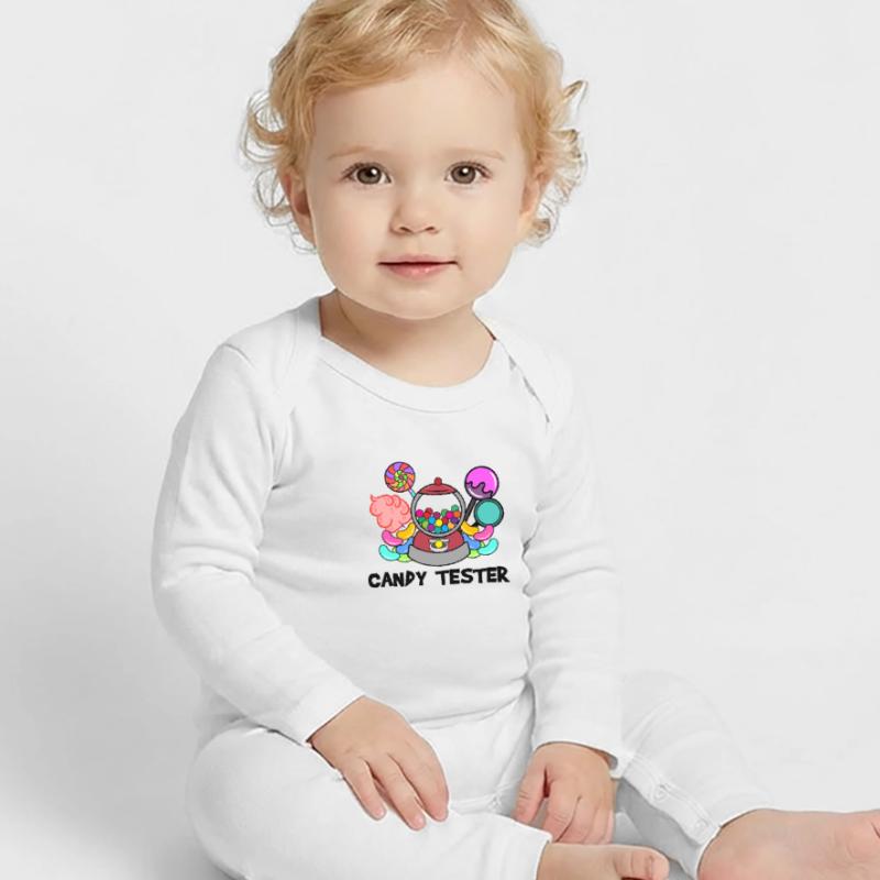 Candy Sweets Statement Dessert Snacking Baby Organic Romper