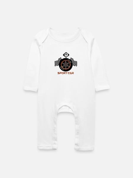 Motorsport - Baby Bio Strampler - Weiß