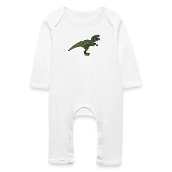 Tom T-Rex - Grenouillère bio Bébé - blanc - Devant
