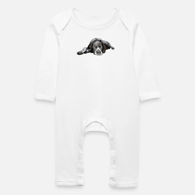 Pointer German Shorthair - Baby Organic Romper - white