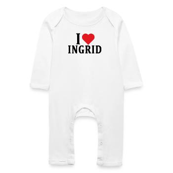 t-shirt J’adore Ingrid idée cadeau t-shirt - Grenouillère bio Bébé - blanc - Devant