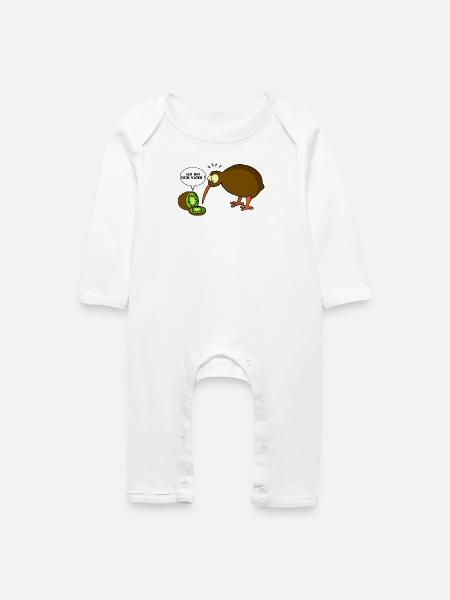 Kiwi gegen Kiwi - Baby Bio Strampler - Weiß