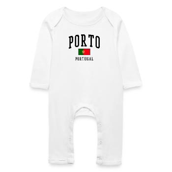 Porto Portugal Flag – City Design - Baby Organic Romper - white - Front