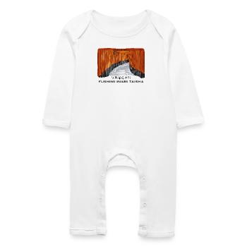 Japan, Kyoto, Fushimi Inari Taisha Torii Zeichnung - Baby Bio Strampler - Weiß - Vorne
