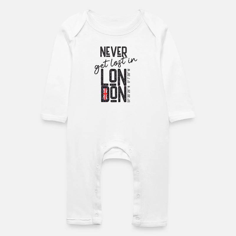 Ne vous perdez jamais à Londres - Grenouillère bio Bébé - blanc