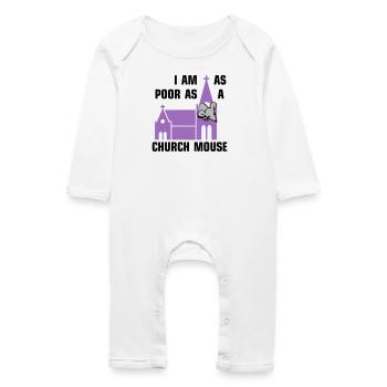I am as poor as a church mouse - Baby Bio Strampler - Weiß - Vorne