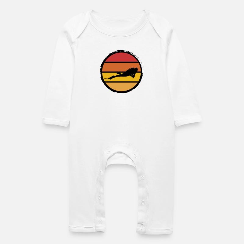 Diver in the sun - Baby Bio Strampler - Weiß