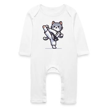 Karate Kitty: The Feline Fighter - Baby Organic Romper - white - Front