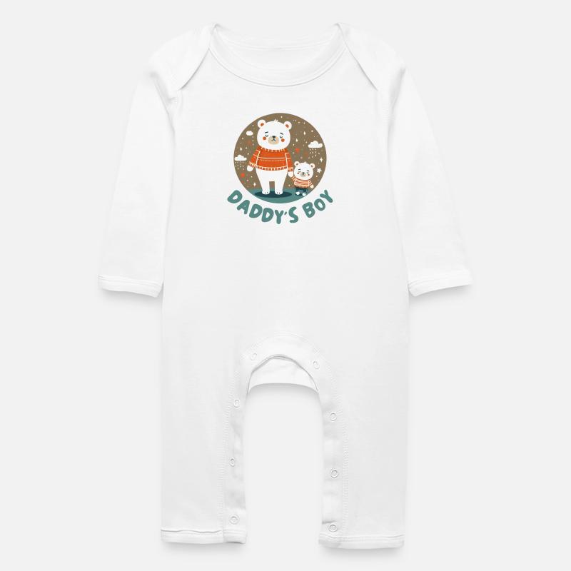 Papas Junge - Baby Bio Strampler - Weiß