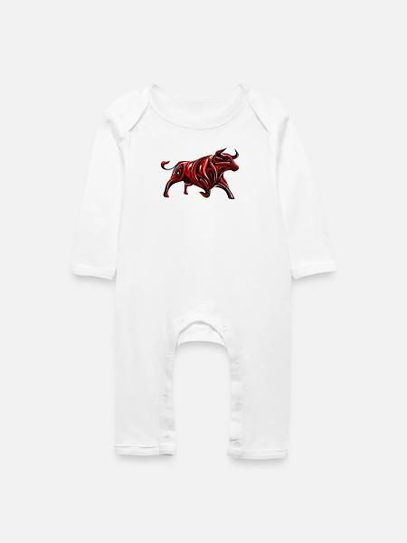 Stier - Baby Bio Strampler - Weiß