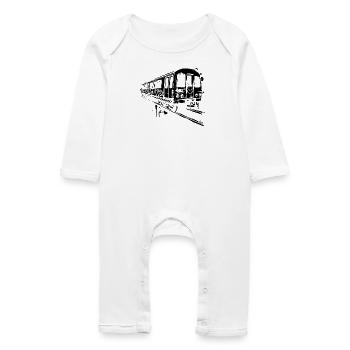 Graphique ferroviaire - Grenouillère bio Bébé - blanc - Devant