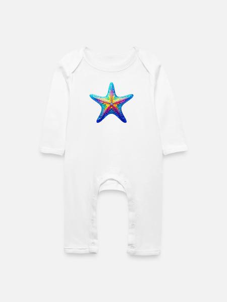 Seestern - Baby Bio Strampler - Weiß