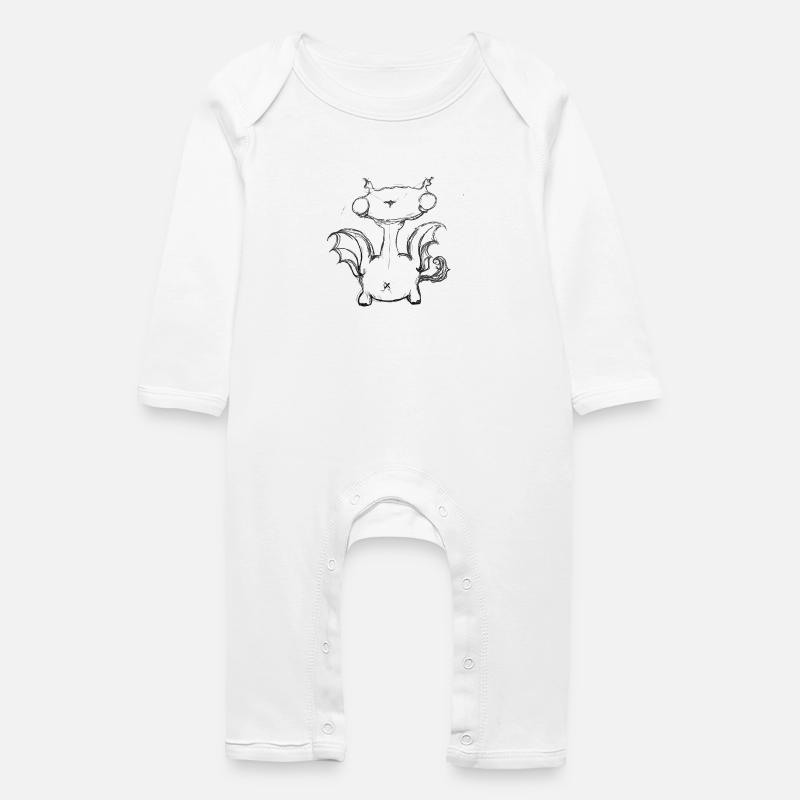 Drache - Baby Bio Strampler - Weiß