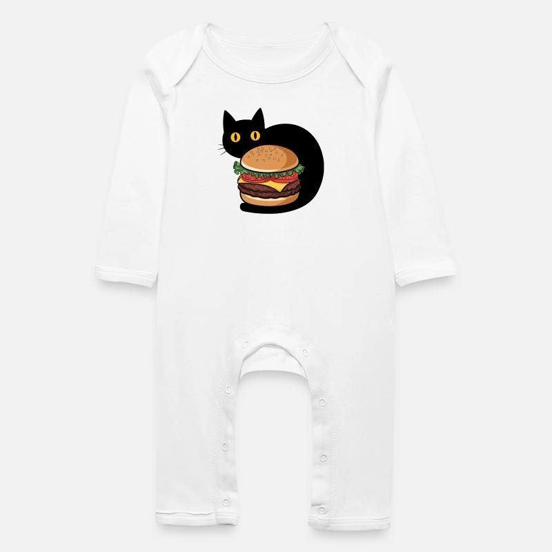 Burger Chat - Grenouillère bio Bébé - blanc