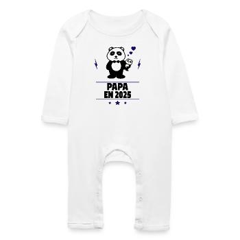 Papa en 2025,Bientôt papa,Annonce Grossesse,Bébé - Grenouillère bio Bébé - blanc - Devant