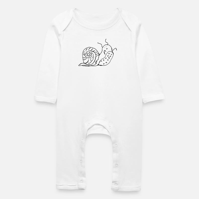 escargot - Grenouillère bio Bébé - blanc