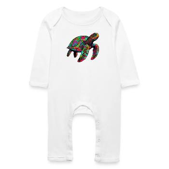 Meeresschildkröte - Baby Bio Strampler - Weiß - Vorne