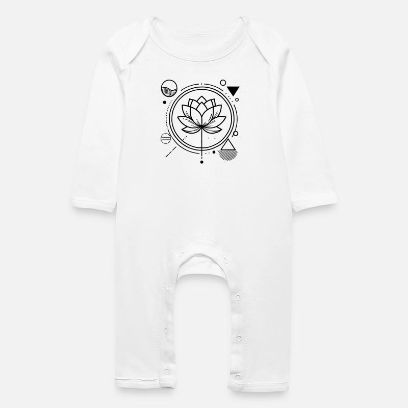 Zen Lotus – Ruhe, Kraft & Energie - Baby Bio Strampler - Weiß