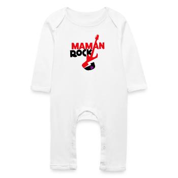 Maman rock - Grenouillère bio Bébé - blanc - Devant