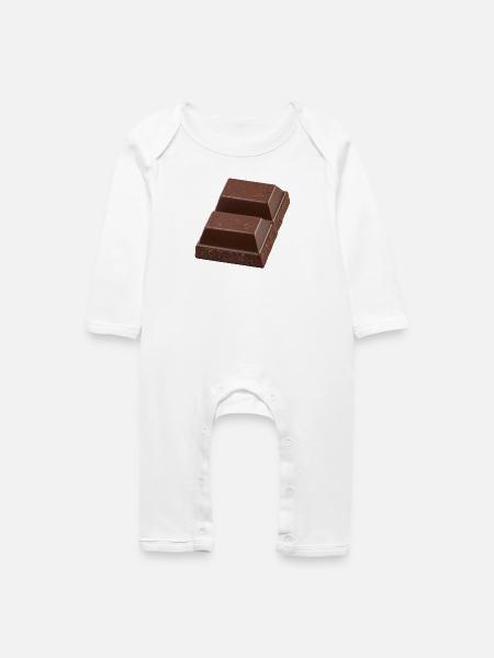 Stück Schokolade - Baby Bio Strampler - Weiß