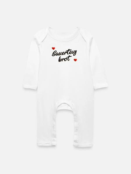 SAUERTEIGBROT HERZ - Baby Bio Strampler - Weiß