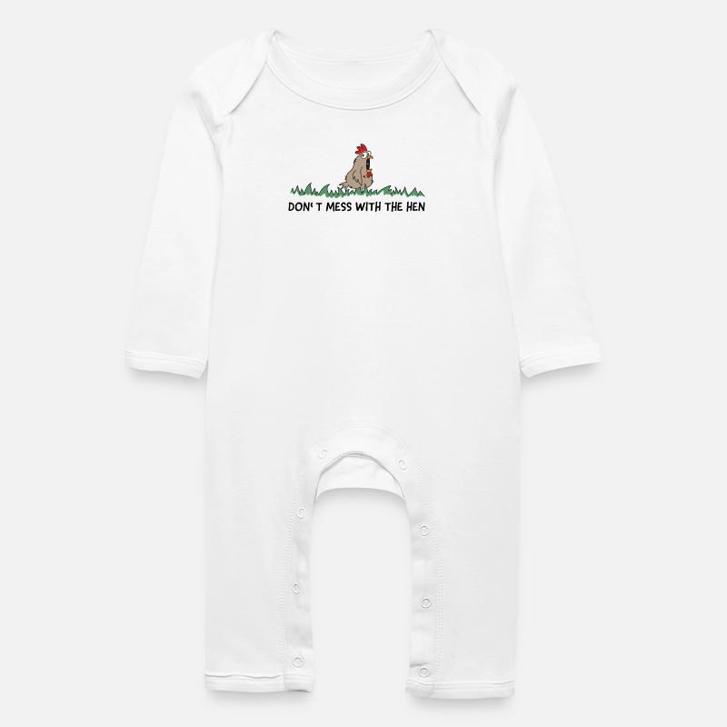 dont mess with the hen chicken - Baby Bio Strampler - Weiß