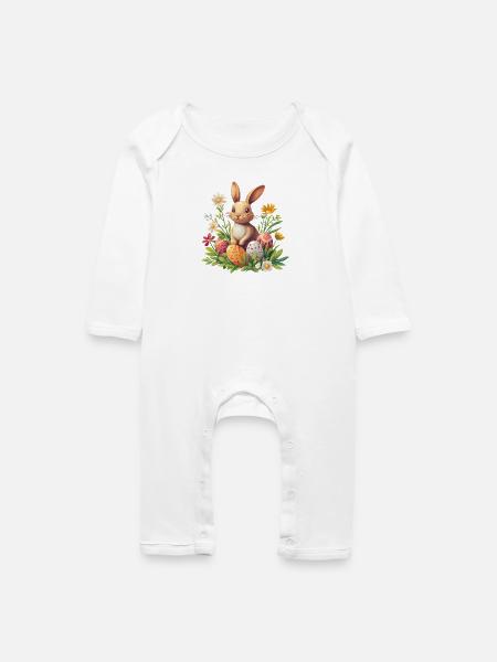 Osterhase - Baby Bio Strampler - Weiß