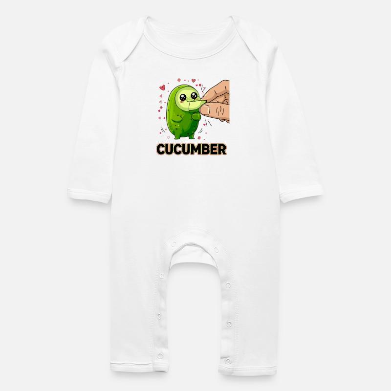 Concombre Amour Kawaii Manga Concombre - Grenouillère bio Bébé - blanc