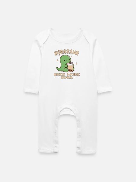 BOBA SAUR Mignon - Baby Bio Strampler - Weiß