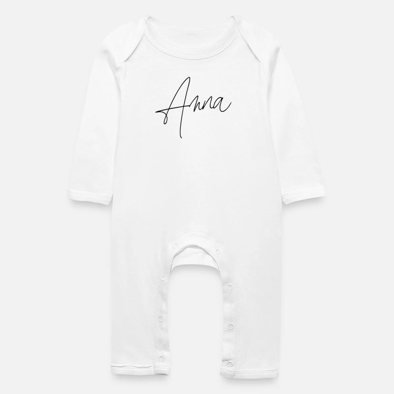 Anna / Conception de l’écriture manuscrite - Grenouillère bio Bébé - blanc