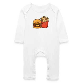 Kawaii Burger & Fries Duo - Grenouillère bio Bébé - blanc - Devant