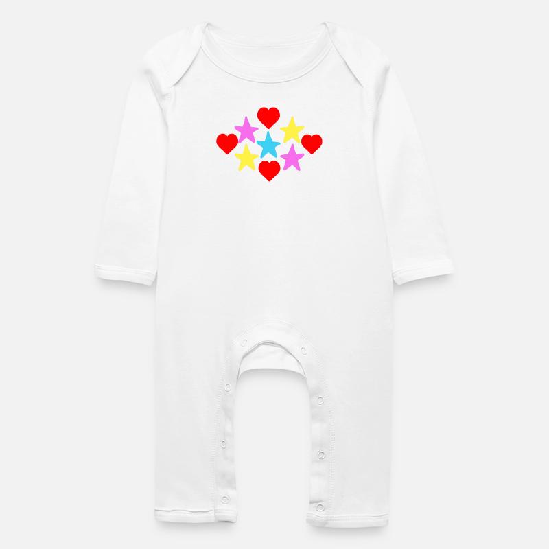 L’amour et les étoiles - Grenouillère bio Bébé - blanc