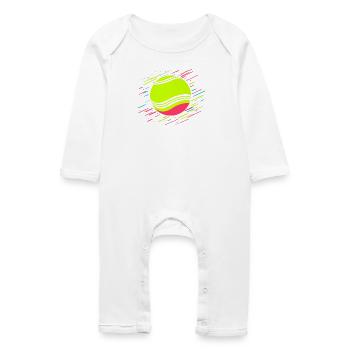 Tennisball Retrowave - Baby Bio Strampler - Weiß - Vorne