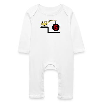 Excavatrice - Grenouillère bio Bébé - blanc - Devant