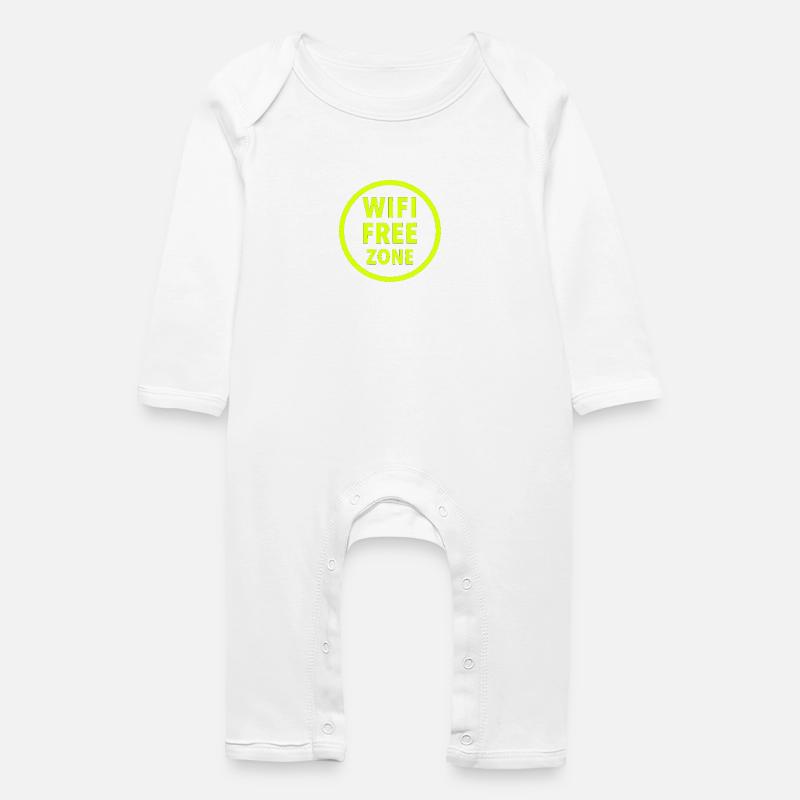 Zone sans Wi-Fi Neon Circle - Grenouillère bio Bébé - blanc
