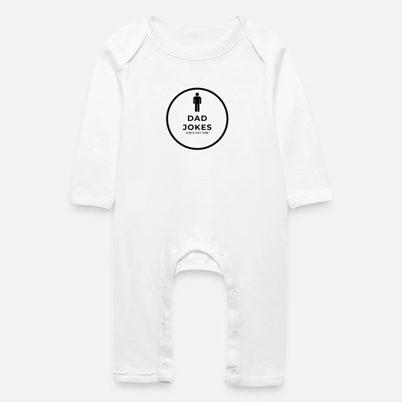 Blagues de papa depuis le premier jour - Grenouillère bio Bébé - blanc