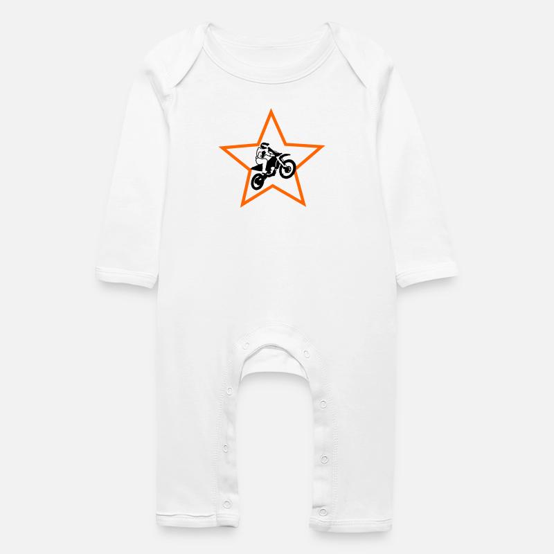 Motocross - Grenouillère bio Bébé - blanc