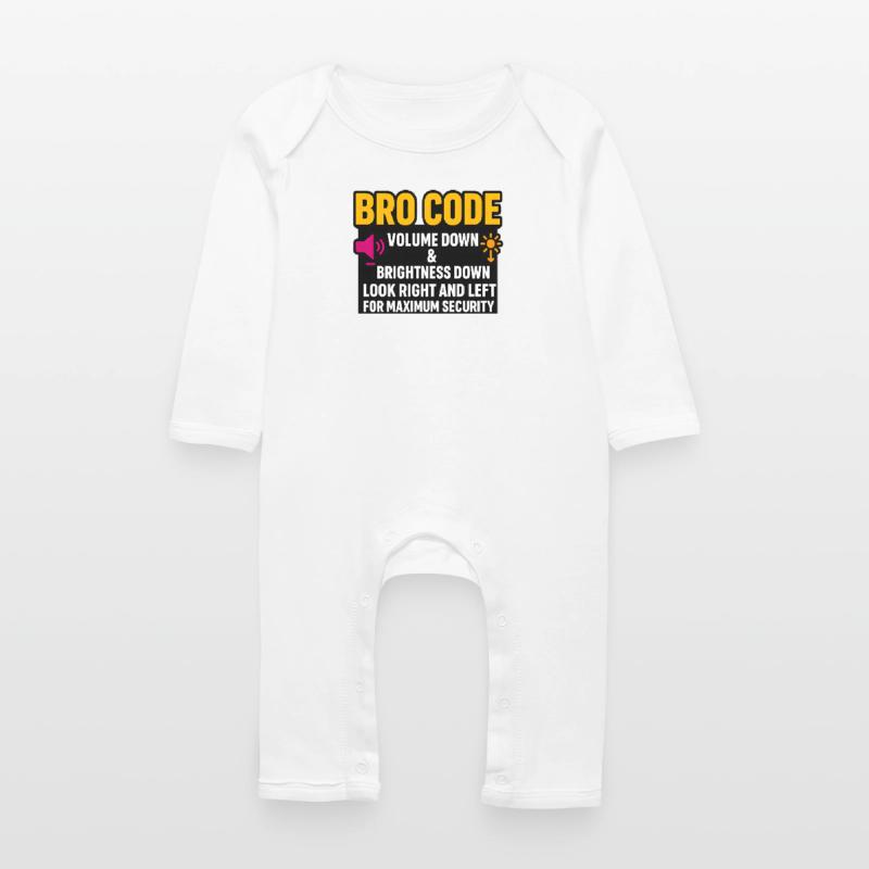 Code bro volume vers le bas Regarde à droite à gauche, drôle Grenouillère bio Bébé