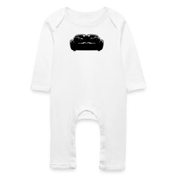 Sofa Couch Silhouette Chill Vector - Baby Organic Romper - white - Front