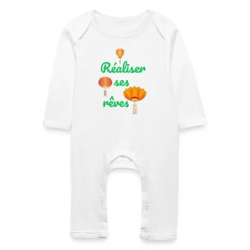 Réaliser ses rêves - Grenouillère bio Bébé - blanc - Devant