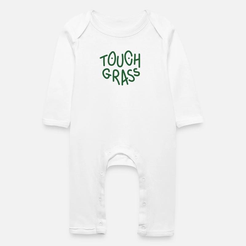 Gras berühren - Baby Bio Strampler - Weiß