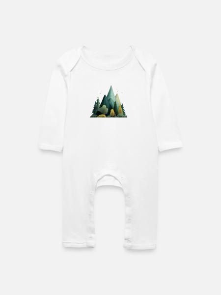 Mountain & Forest – Outdoor-Naturmuster - Baby Bio Strampler - Weiß
